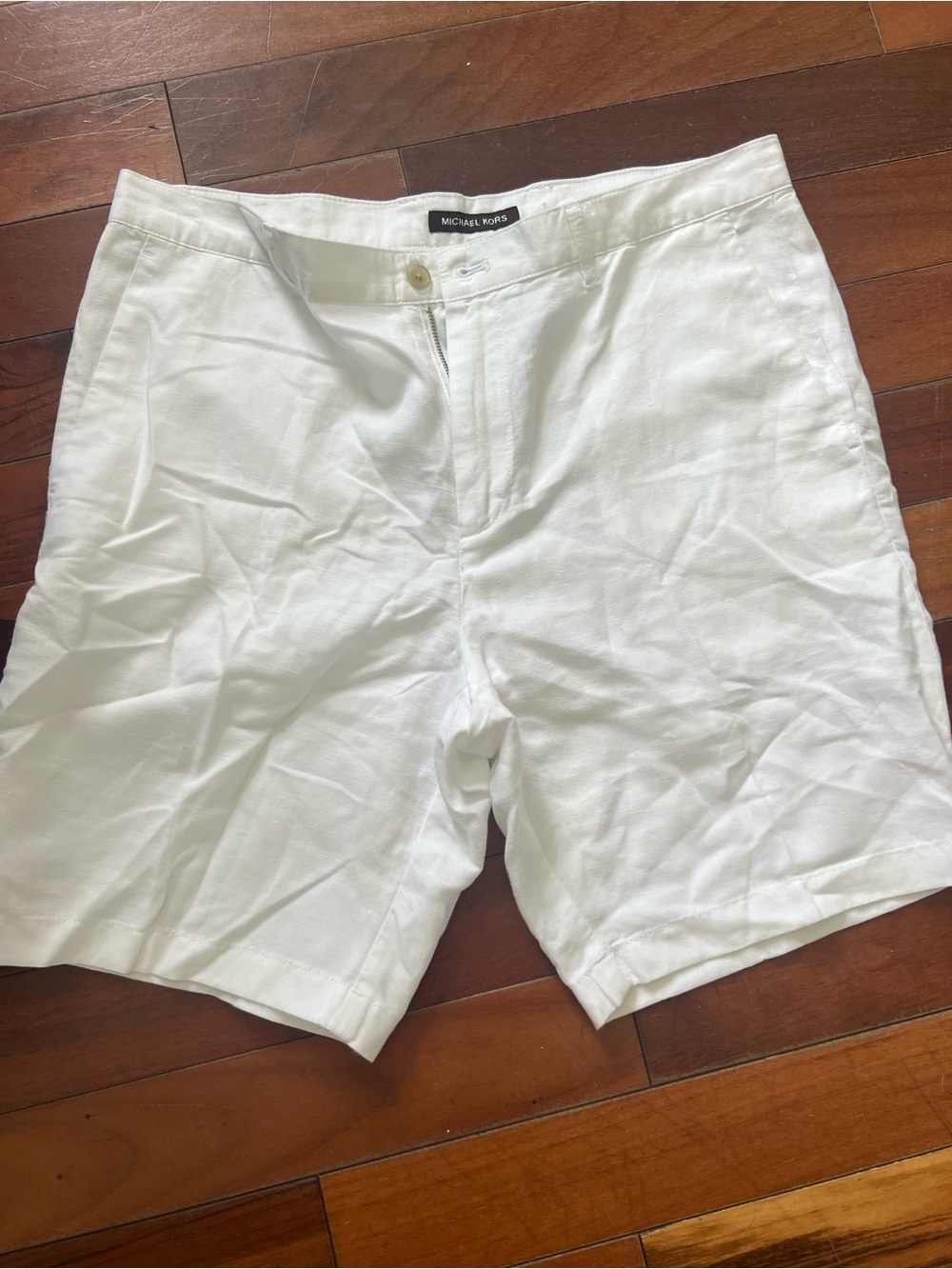 Michael Kors Women's White Linen Blend Shorts Size 34 - Picture 2 of 6
